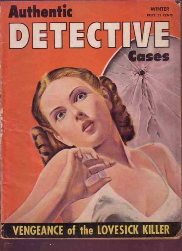 AUTHENTIC DETECTIVE CASES 1944 #1 GIRLS & CRIME PULP G/VG