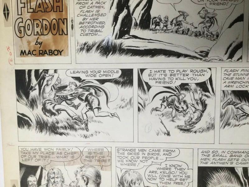 Flash Gordon Original Art Sunday Strip 1955 Mac Raboy Very Fine Condition