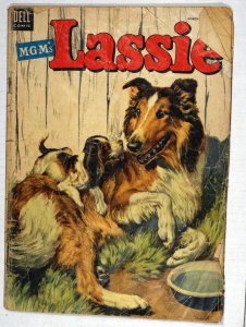 Lassie #15 Good Minus 1.8 Dell March-April 1954. First appearance Timbu.