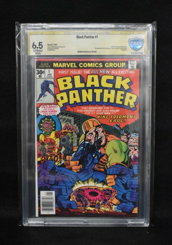 Black Panther #1 (Marvel, 1977) CBCS 6.5 ver Sig - Stan Lee