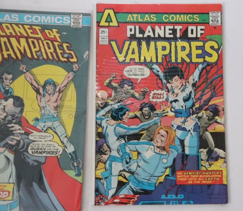 1975 Atlas Planet of Vampires #2 & 3 Lot of 2 Quest of Blood Bronze Age