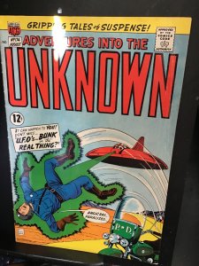 Adventures into the Unknown #174 (1967) flying saucer cvr Mid high grade! FN/VF
