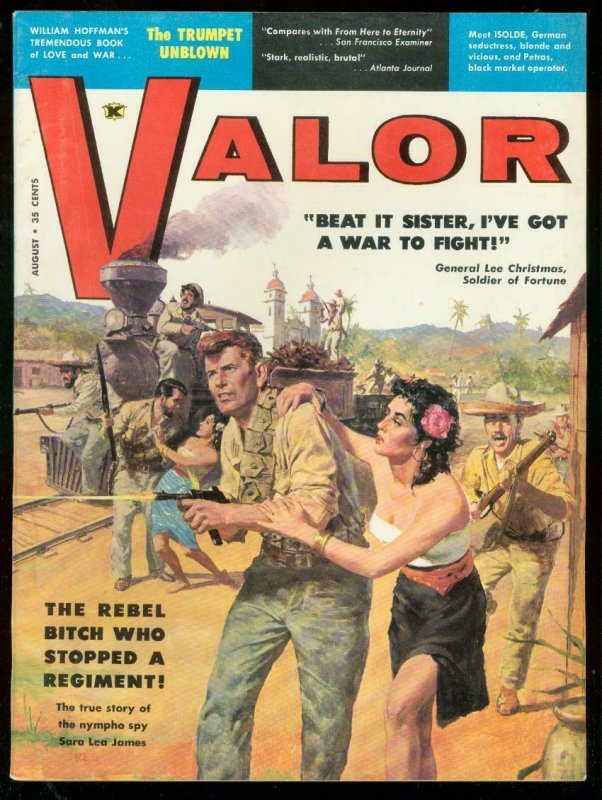 VALOR MAGAZINE AUG 1959-NYMPHO SPY-ISLAND DAMES--WW II FN/VF