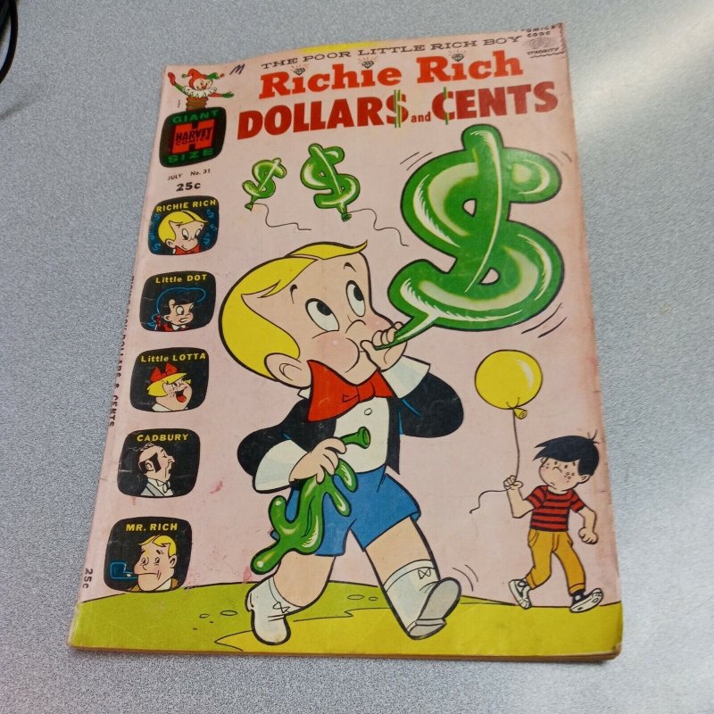 RICHIE RICH DOLLARS AND CENTS Harvey Comics #31 Silver Age Giant 1969 Little Dot