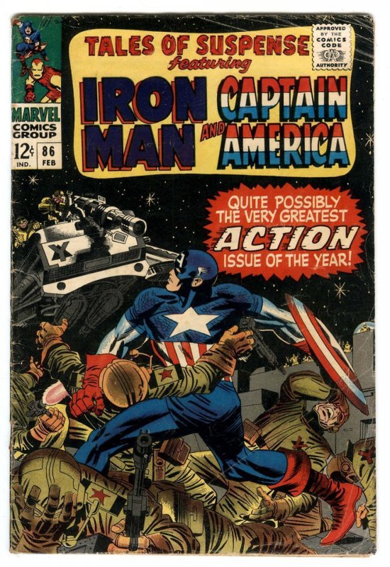 Tales of Suspense #86 Feb 1967 Iron Man vs Mandarin Jack Kirby Captain America  