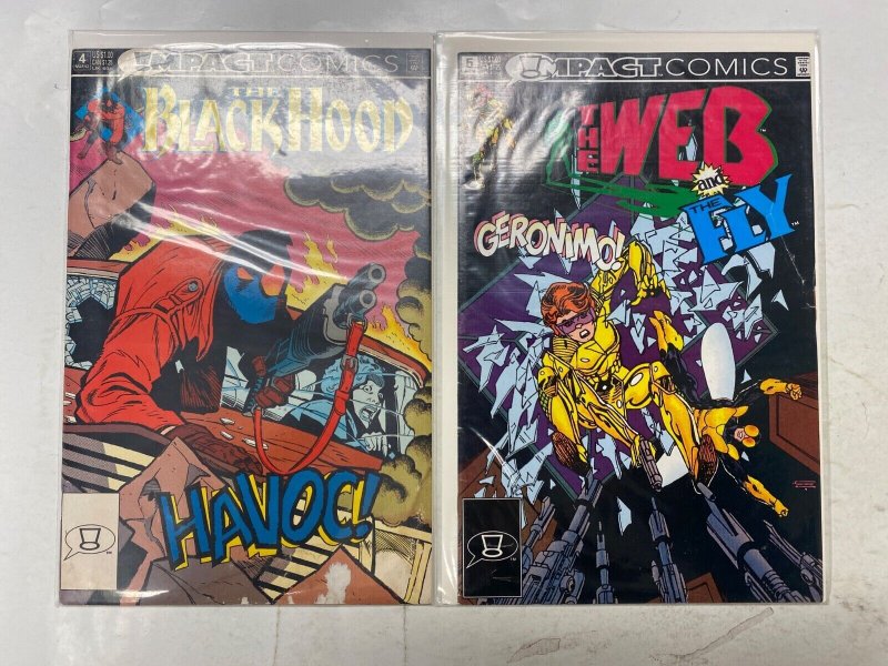 6 IMPACT comic books Black Hood Web Shadowman Shadow Hawk WildCATS Menace 6 KM39