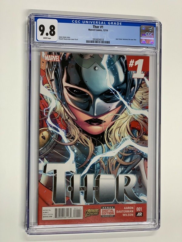 Thor 1 cgc 9.8 2014 1st jane foster as thor marvel