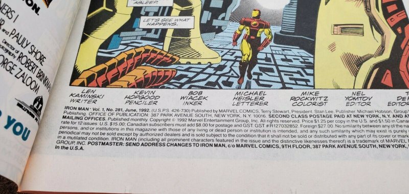 Iron Man #281 1992   1st WAR MACHINE ARMOR 