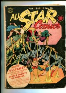 ALL STAR #18-1943-DC-HAWKMAN-WONDER WOMAN-BIZARRE-INSECT COVER-vg minus