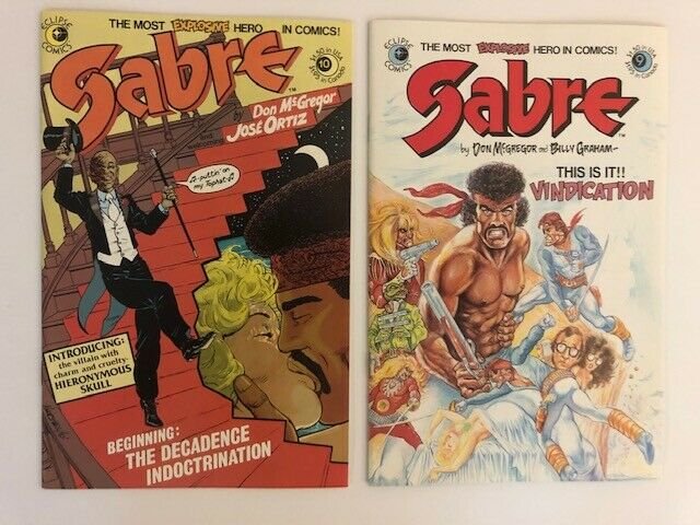 LOT of 8-Eclipse Comics SABRE #1-4,6,8-10 VERY FINE (A91)