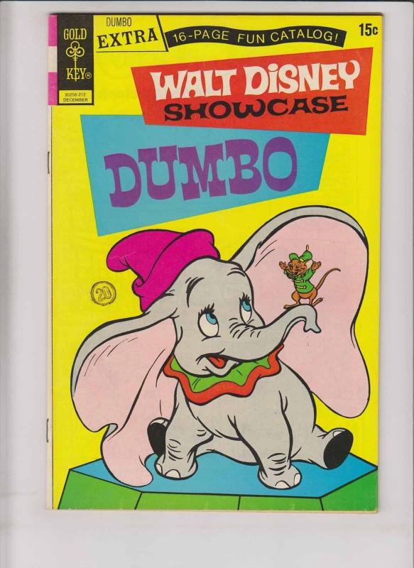 Walt Disney Showcase #12 VF dumbo - gold key comics w/ 16-page fun catalog 1972