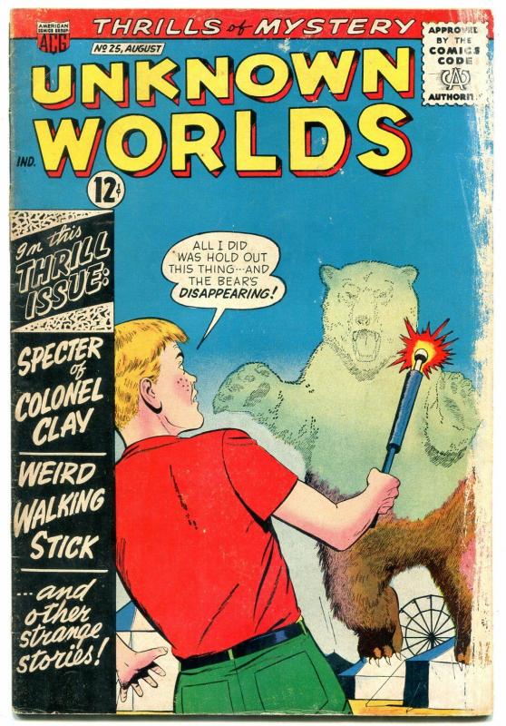 Unknown Worlds #25 1963- Disappearing Bear cover FAIR