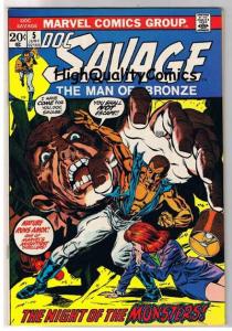 DOC SAVAGE #5, VF+, Man of Bronze, Monsters, 1972, more in store