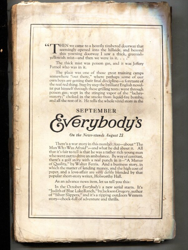 ADVENTURE Sept 15, 1917-Captain Dingle-Rare Early Pulp Magazine