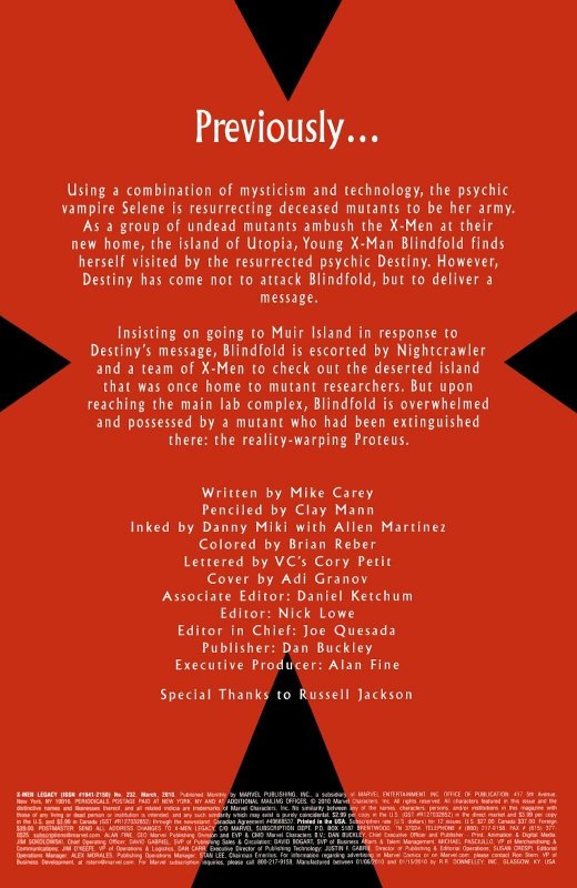 X-MEN: LEGACY #232 (2010) ADI GRANOV | DIRECT EDITION