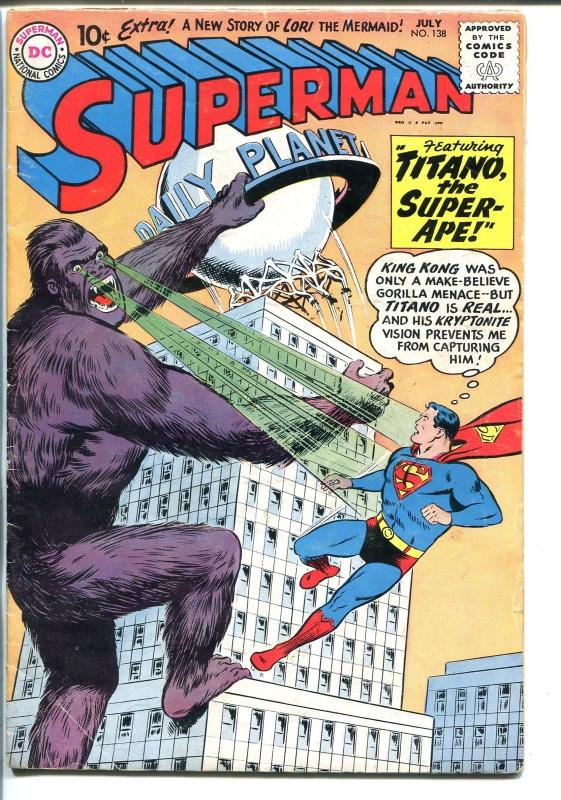 SUPERMAN #138 1960-DC-TITANO THE SUPER APE-vg/fn