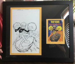 Teen Titans, Original Artwork, Book Cover, Terra, framed+mat, Comic Titans Go!!