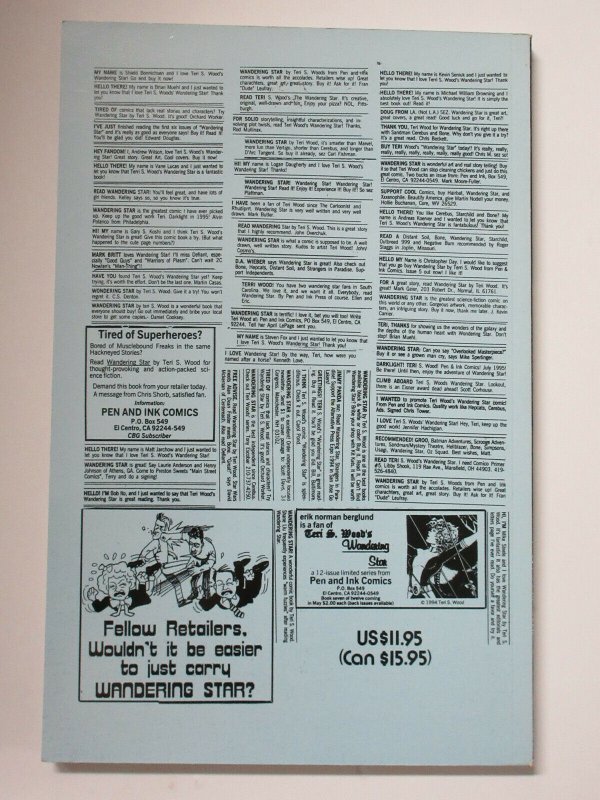 Teri S. Wood Wandering Star Volume 1 Signed with Cards - classic sci fi