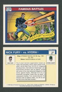 1990 Marvel Comics Card  #107 (Nick Fury vs Hydra)  NM-MT