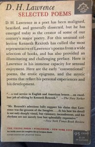 D.H. Lawrence, selected poems, 1959, compass books, 148p