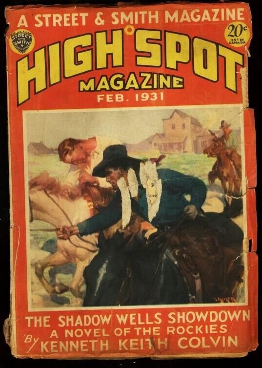 HIGH SPOT MAGAZINE 1931 FEB-ROZEN COVER-WESTERN PULP G