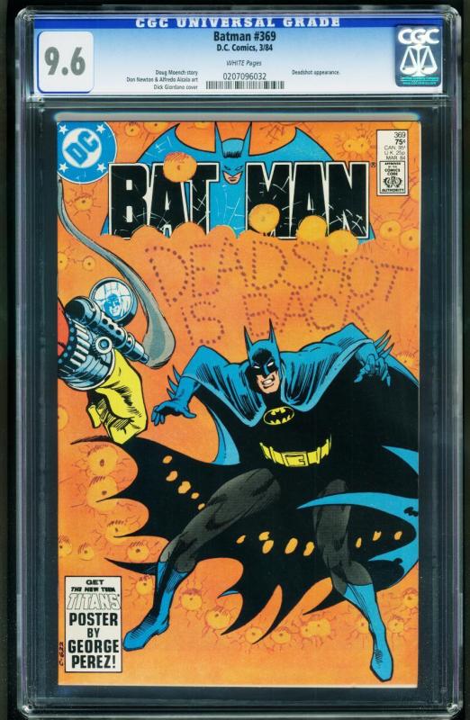 BATMAN #369-CGC 9.6 WP-DEADSHOT-HIGH GRADE DC NM