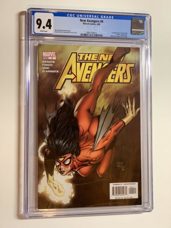 New Avengers 4 cgc 9.4 wp marvel 2005 