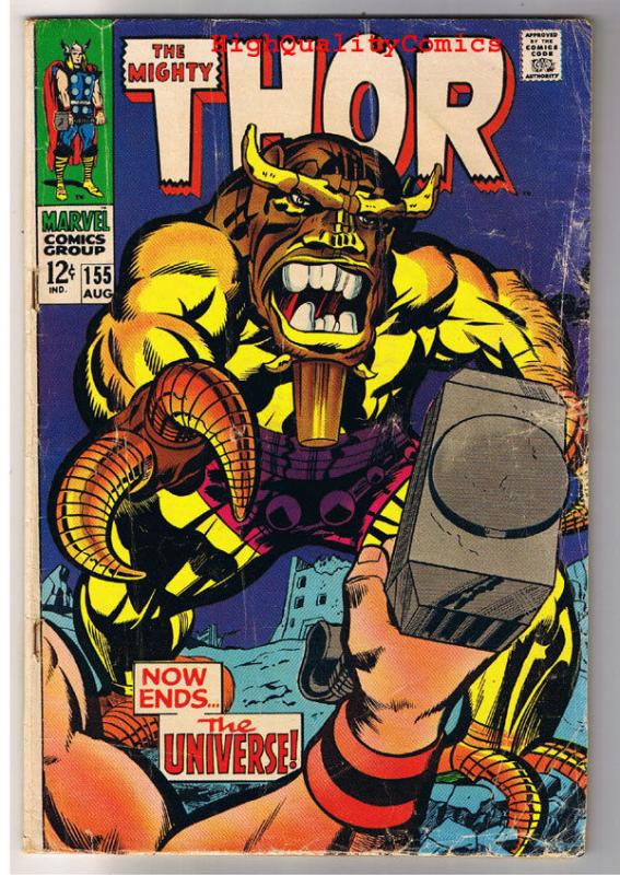 THOR #155, VG-, God of Thunder, Stan Lee, Jack Kirby, 1966, more Thor in store