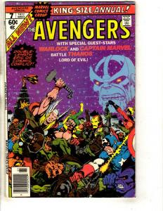 Avengers King Size Annual # 7 VF Marvel Comic Book Thanos Warlock Captain TW64