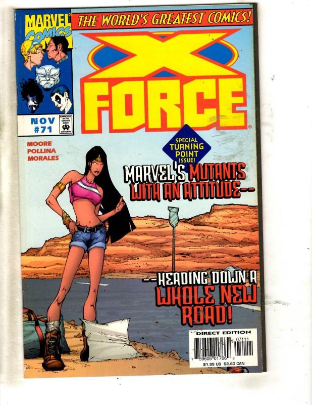 Lot Of 10 X-Force Marvel Comic Books # 66 67 68 69 70 71 72 73 74 75 Domino JD4