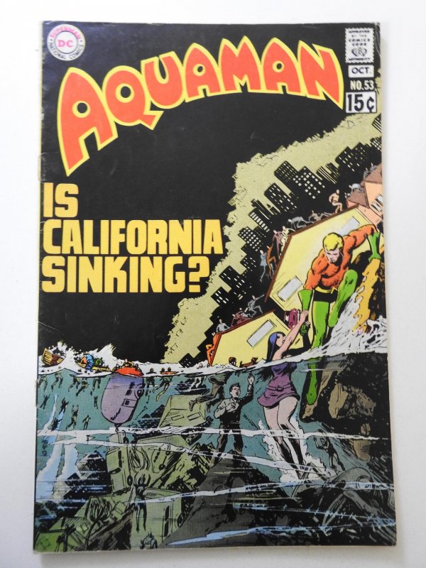 Aquaman #53 (1970) VG Condition Cover and 1st wrap detached top staple