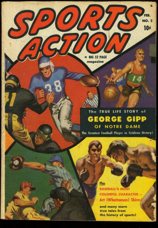 SPORTS ACTION #2-GEORGE GIPP-BOXING-FOOTBALL 1950 VG 