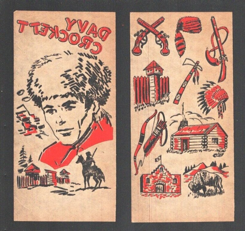 Davy Crockett T-Shirt Iron On Transfer 1955-Davy Crockett at fort with separa...