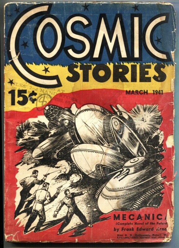 COSMIC STORIES #1-MAR 1941-ISAAC ASIMOV-HANNES BOK-PULP g 