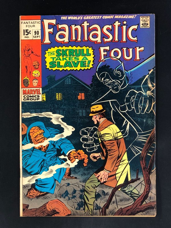 Fantastic Four #90 (1969) FN Mole Man & Skrull Appearance