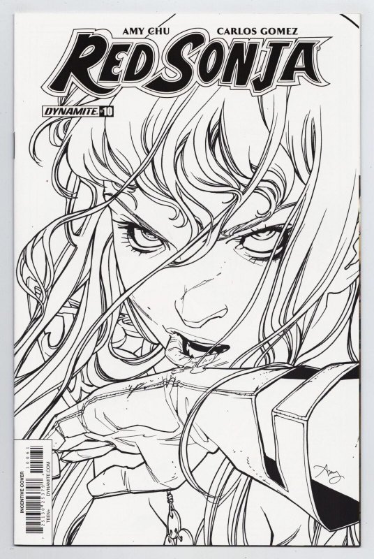 Red Sonja #10 Amy Reeder 1:10 B&W Variant (Dynamite, 2017) NM 