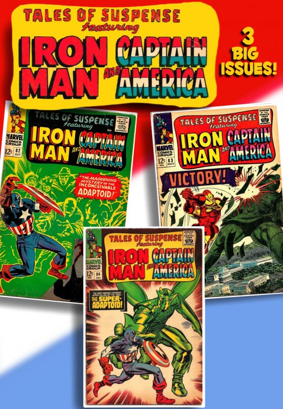 TALES OF SUSPENSE #82,83,84 (1966) GD/VG  3 Issues of Iron Man, Cap & Kirby!