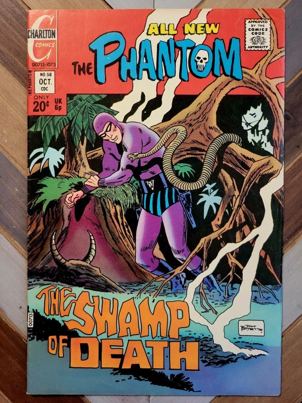 The Phantom #58 FN 6.0 (Charlton Comics 1974) Pat Boyette Cover & Art 3 Stories!