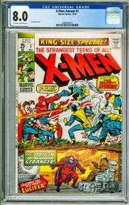 X-Men Annual #1 (1970) CGC 8.0! OWW Pages!