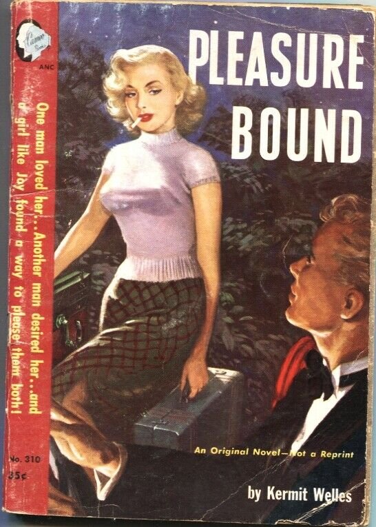 PLEASURE BOUND #310-1952-HARDBOILED PULP THRILLS-SPICY HEADLIGHT COVER ART