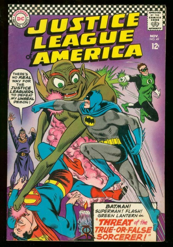 JUSTICE LEAGUE OF AMERICA #49 1966 DC BATMAN SUPERMAN FN