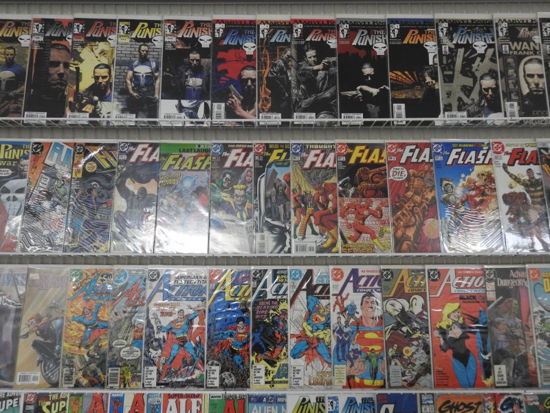 Huge Lot of 140+ Comics W/ Punisher, Flash, Green Lantern Avg. VF- Condition!