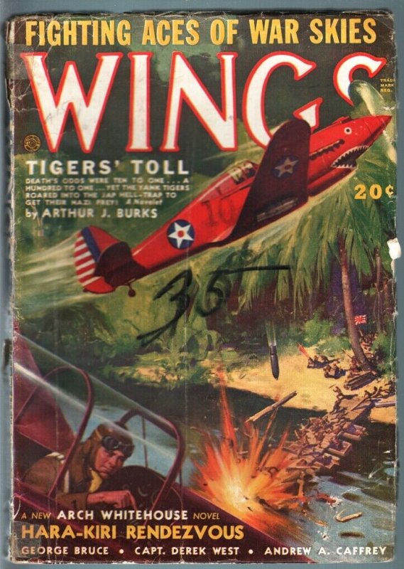 WINGS PULP-FALL 1942-HARA-KIRI RENDEZVOUS-FICTION HOUSE G/VG