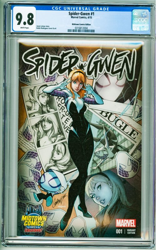 Spider-Gwen #1 Midtown Comics Cover A (2015) CGC 9.8!