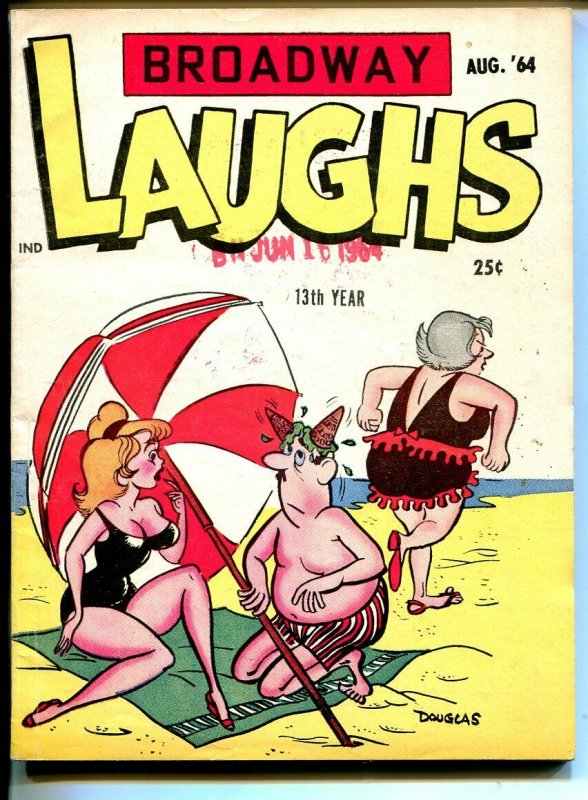Broadway Laughs 8/1964-jokes-spicy cartoons-swim suit-ice cream-FN 