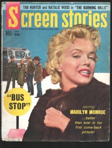 MAG: Screen Stories 8/1956-Marilyn Monroe cover-Bus Stop-High Society-Bin...