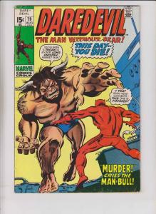 Daredevil #79 FN august 1971 - 2nd appearance of man-bull - conway & gene colan