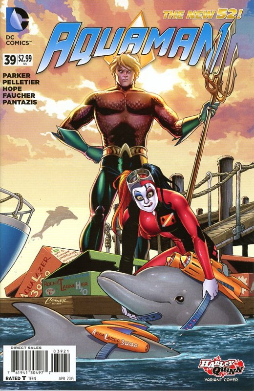 Aquaman 39  9.0 (our highest grade)  Harley Quinn Variant by Amanda Conner!