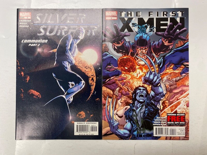 4 MARVEL comic books Silver Surfer #2 First X-Men #4 Surfer/ Warlock #1 45 KM19