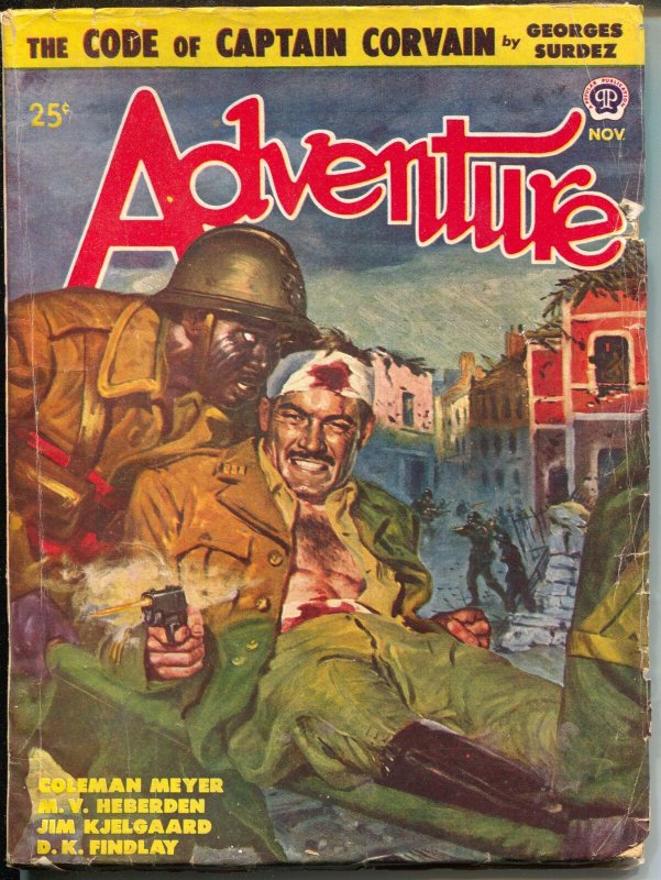 Adventure 11/1948-African-American man-Jim Kjelgaard-Georges Surdez-pulp-VG